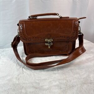 Ecosusi  Brown Vegan Leather Satchel Or Crossbody Bag